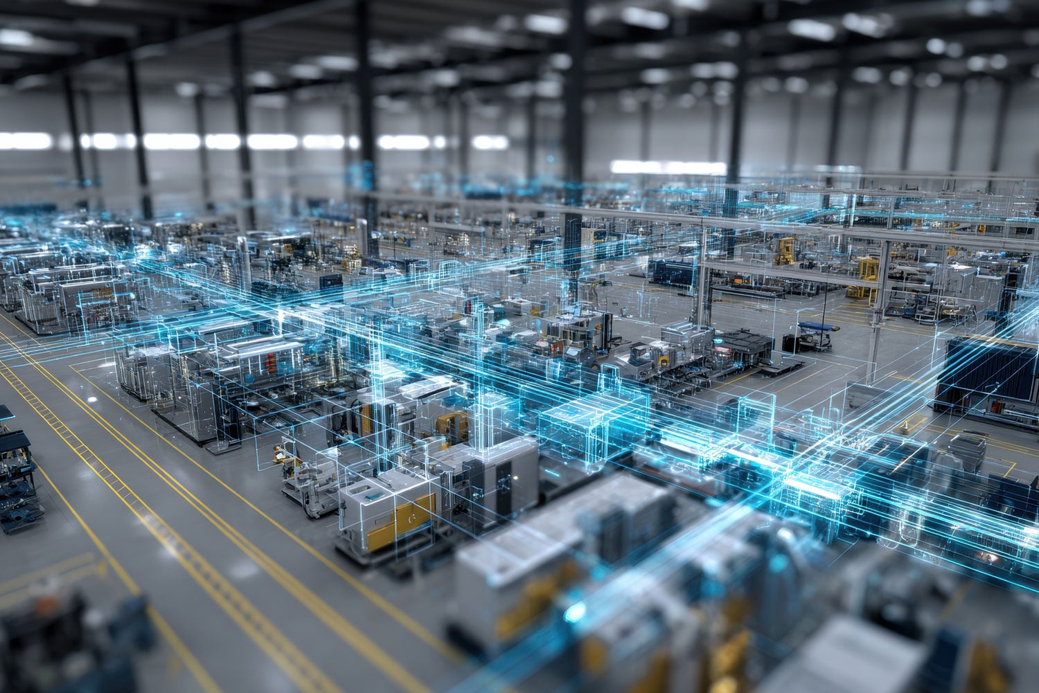 Factory operations with digital twin simulation of smart manufacturing processes